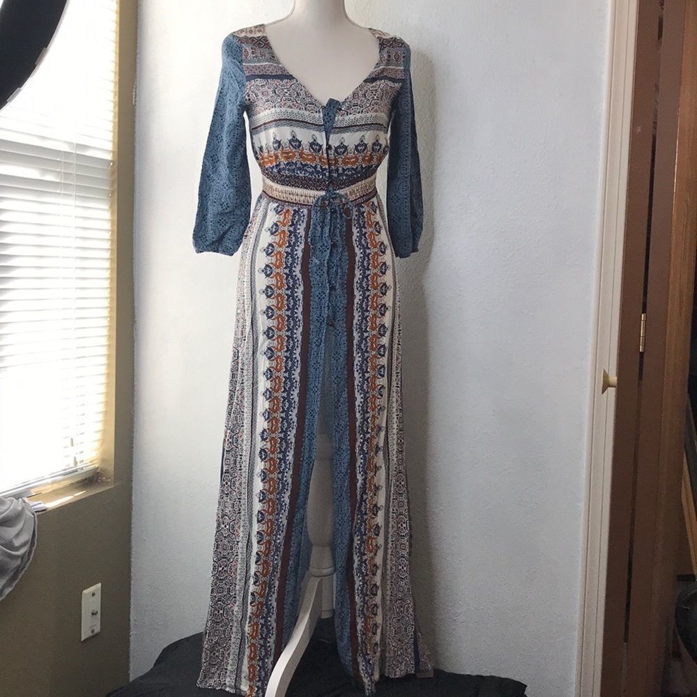 ‎Maxi shirt with paisley print